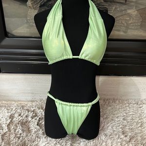 Metallic green bikini